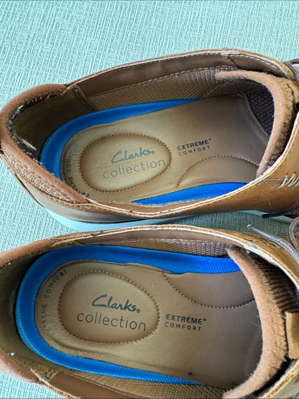 Clarks Tan‎ Leather Derby Shoes with White Sole